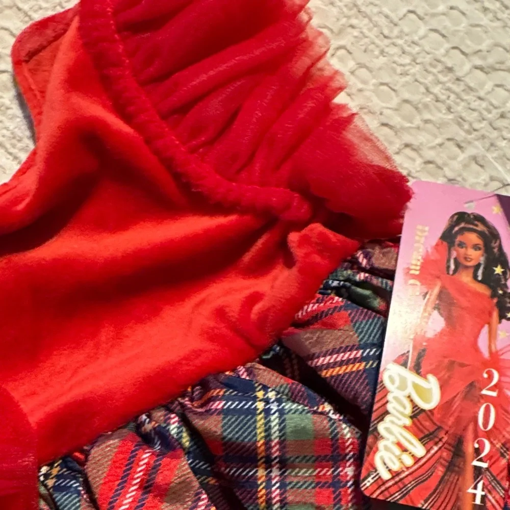 Barbie Red Plaid Dress with Bow